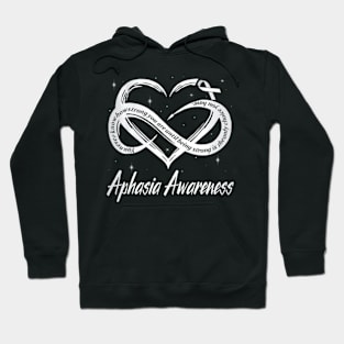 Infinity Heart Gray Ribbon Aphasia Awareness Hoodie